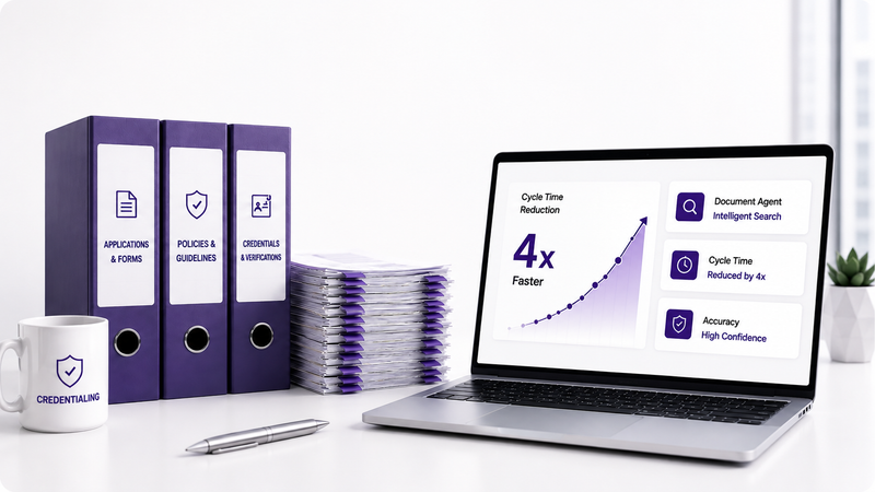 Credentialing team cuts cycle time by 4x with document agent
