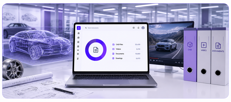 Automotive OEM manages CAD, video, and documents in one repository