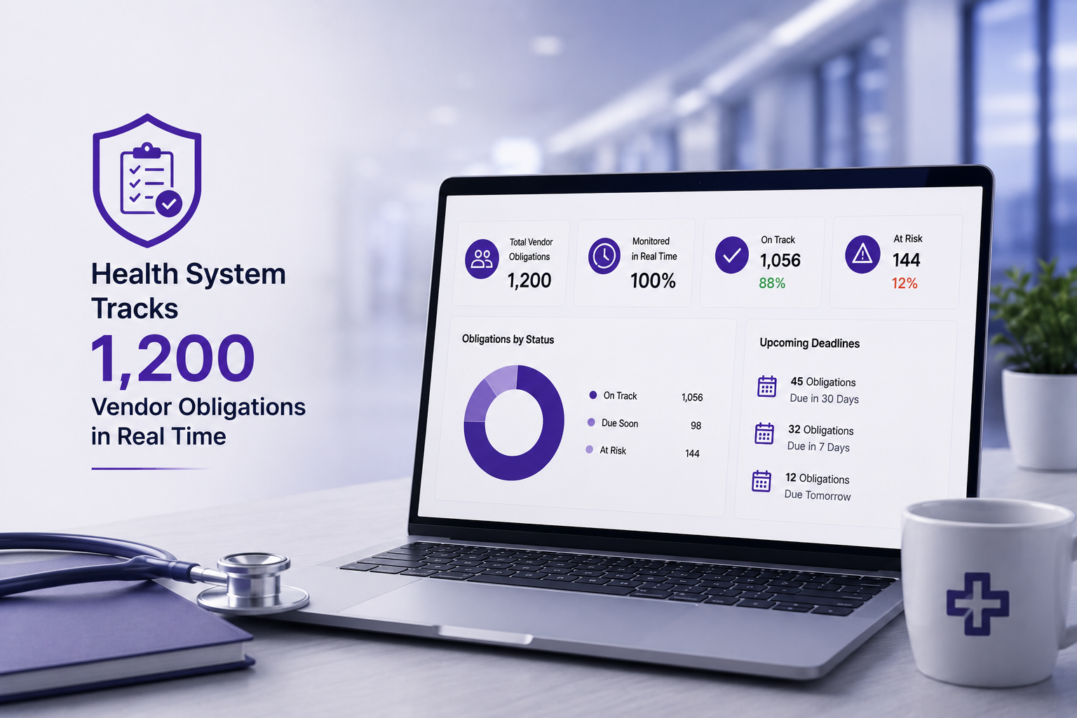 Health system tracks 1,200 vendor obligations in real time