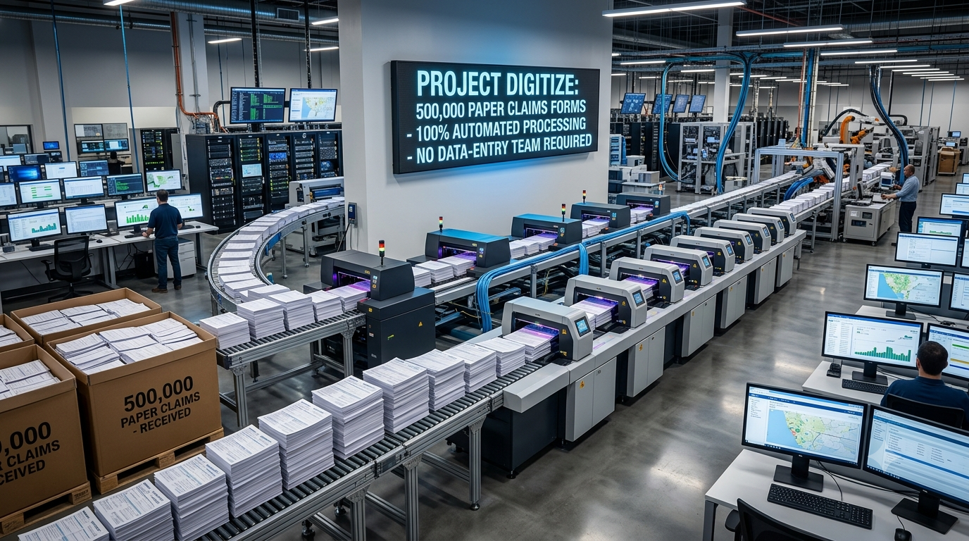 Insurer digitises 500,000 paper claims forms with no data-entry team