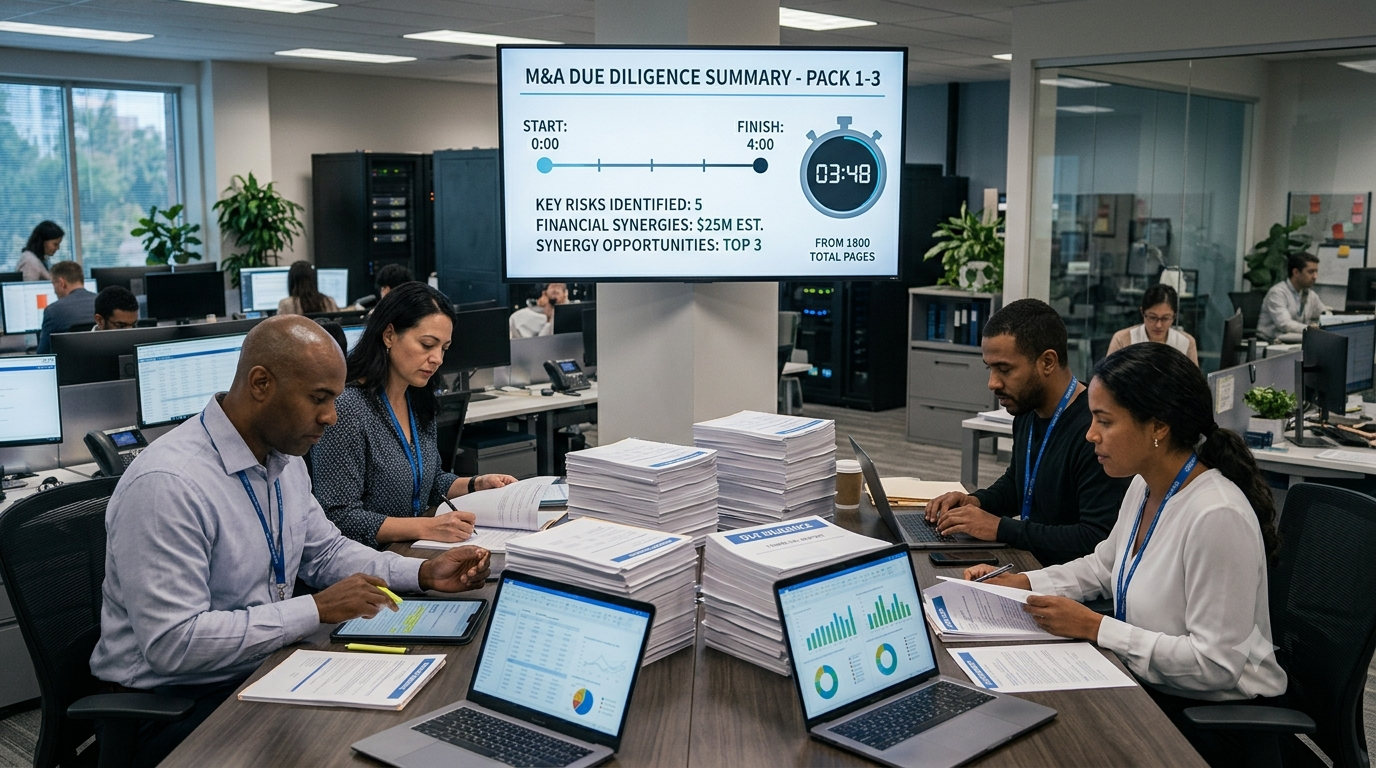 M&A team summarises 600-page due diligence pack in 4 minutes