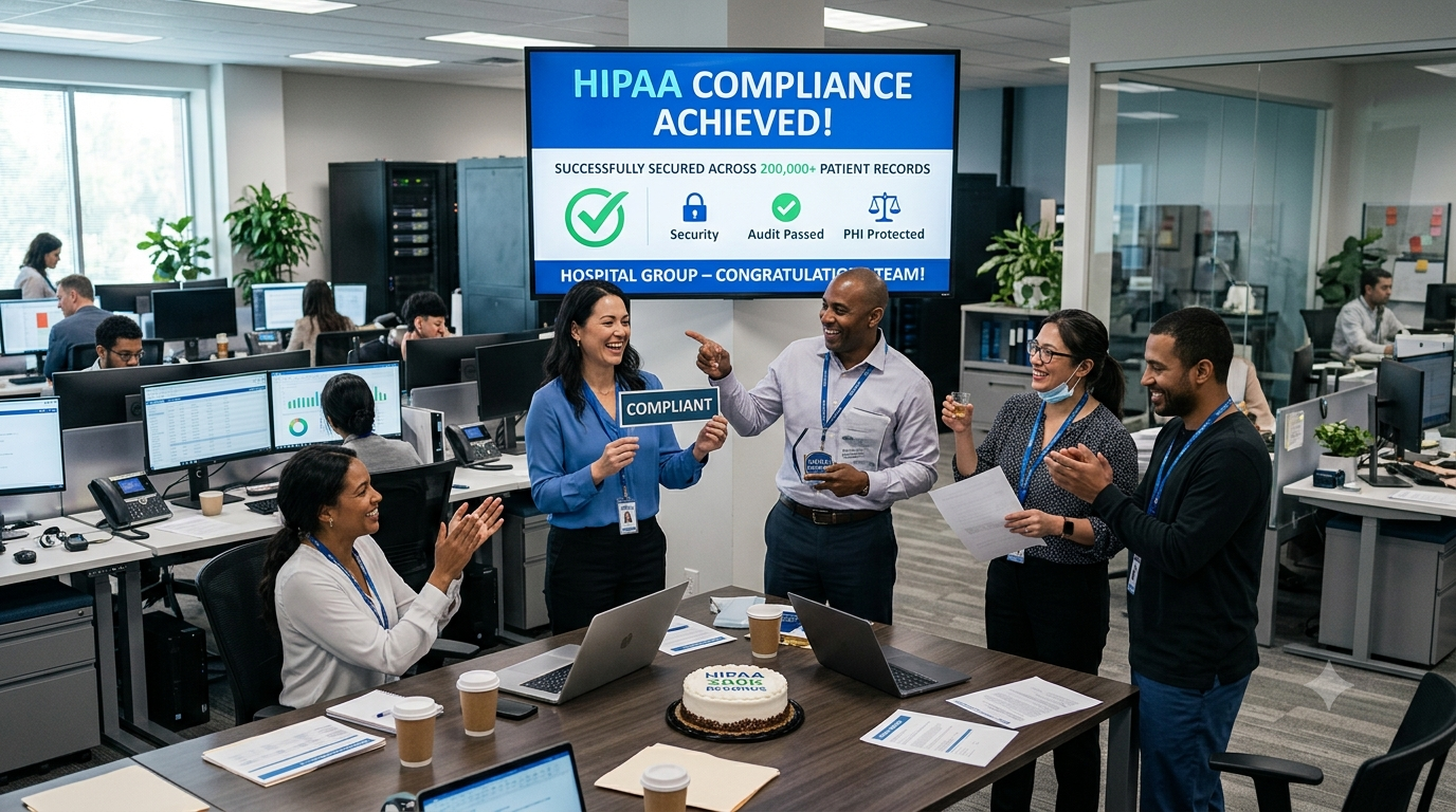 Hospital group achieves HIPAA compliance across 200K patient records